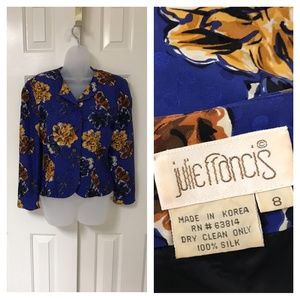 Vintage 1980s Julie Francis silk jacket size 8